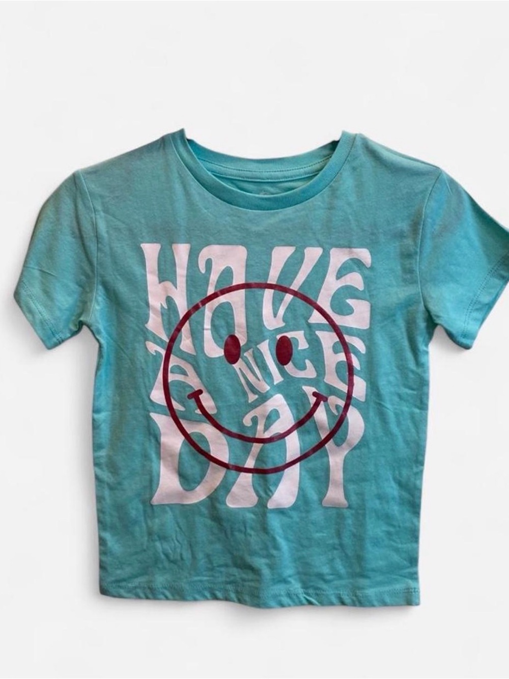 Kids Teal 'Have a Nice Day' Smiley T-Shirt